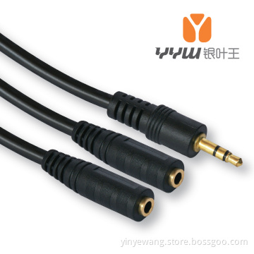Stereo Audio Cable Splitter 3.5mm Male to 2X3.5mm Female
